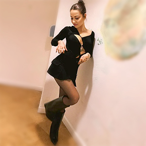 Paloma Berlin seductive escort with slim figure seduces with finger games